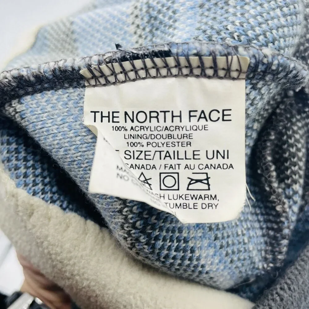 The North Face Beanie Adult Unisex  Blue & Gray Pom Pom Ski Hat